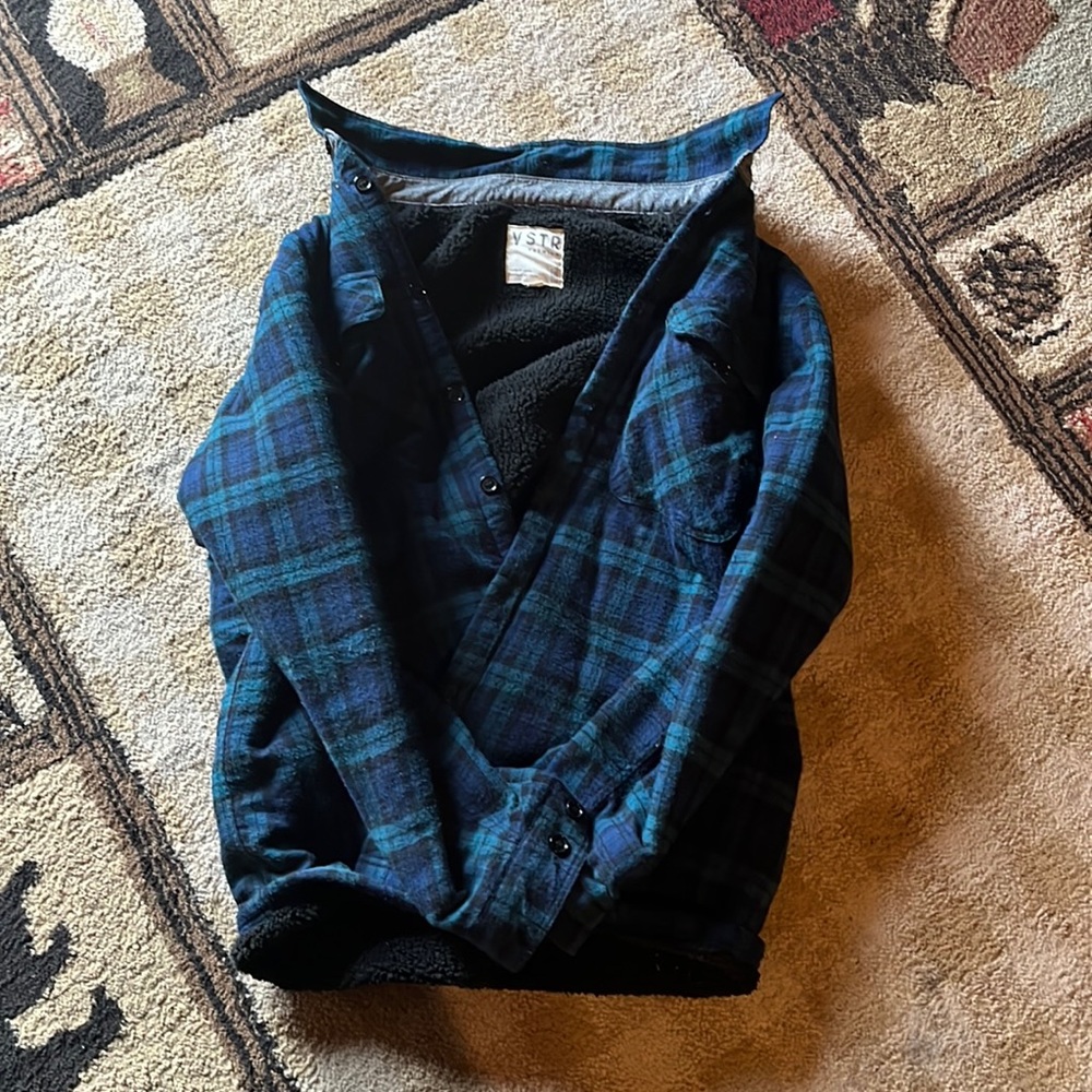 Mens thick VSTR fleece button down jacket